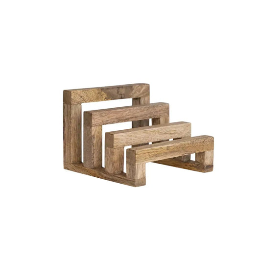 cutting board stand - mango wood by creative co-op