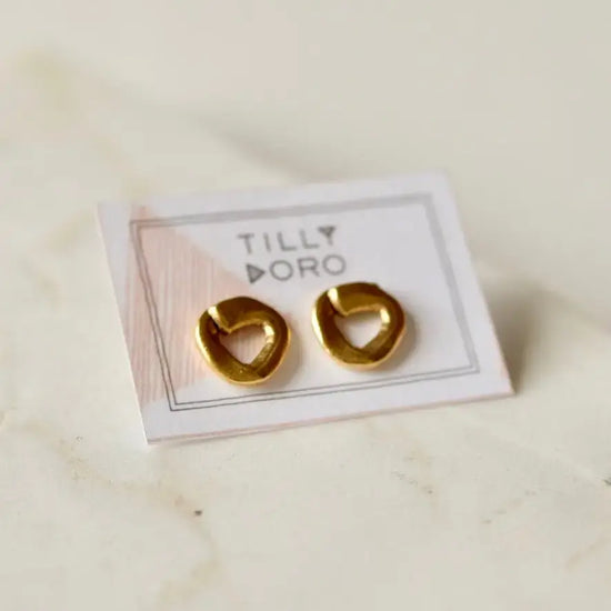 earrings - cycle studs - 24k gold plated by tilly doro