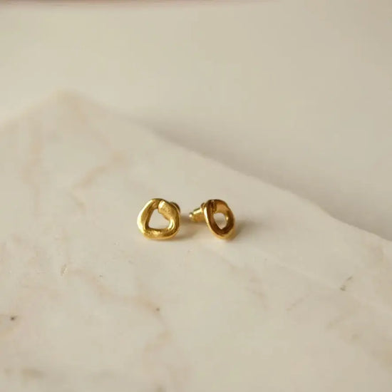 earrings - cycle studs - 24k gold plated by tilly doro