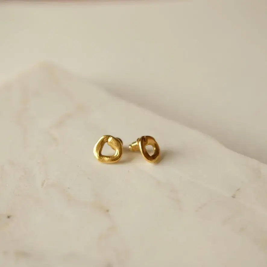 earrings - cycle studs - 24k gold plated by tilly doro