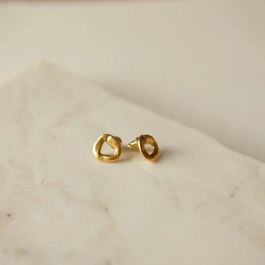 earrings - cycle studs - 24k gold plated by tilly doro