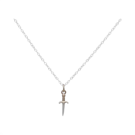 necklace - mini dagger - mixed metal by nina designs