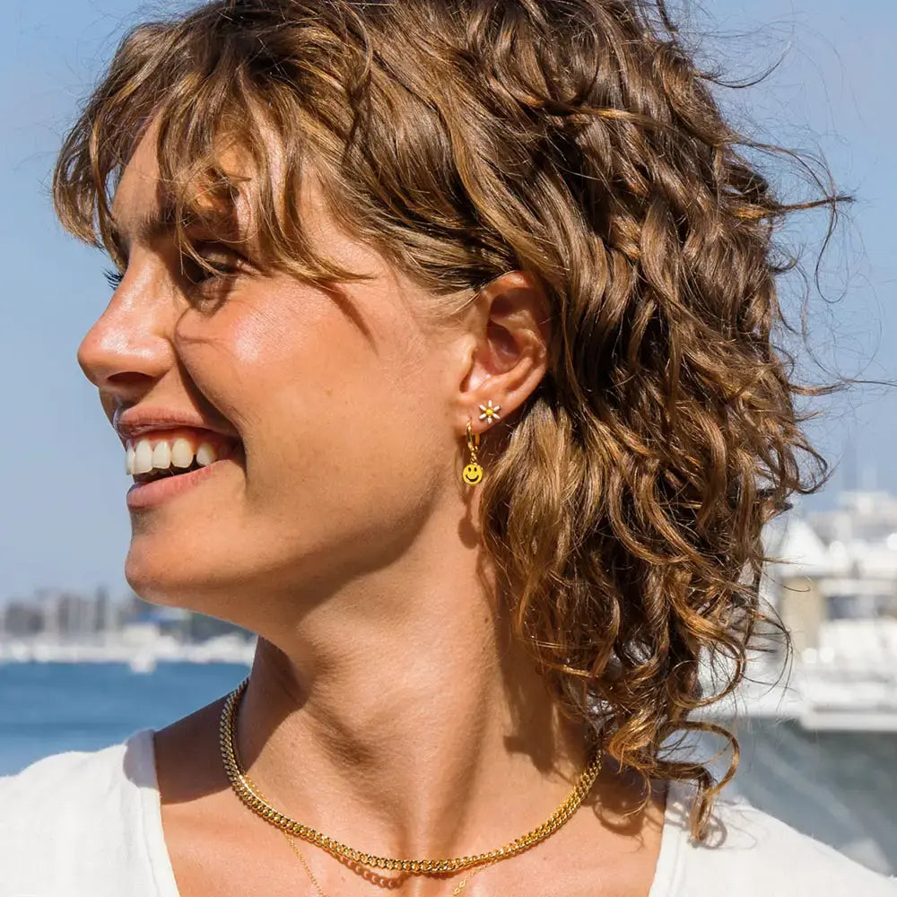 earrings - daisy stud - 24k gold plate by amano studio