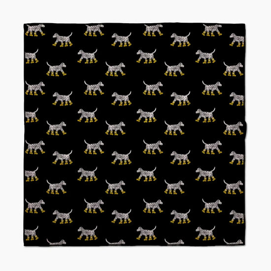 dog towel - microfiber - dalmatian in boots black by geometry house