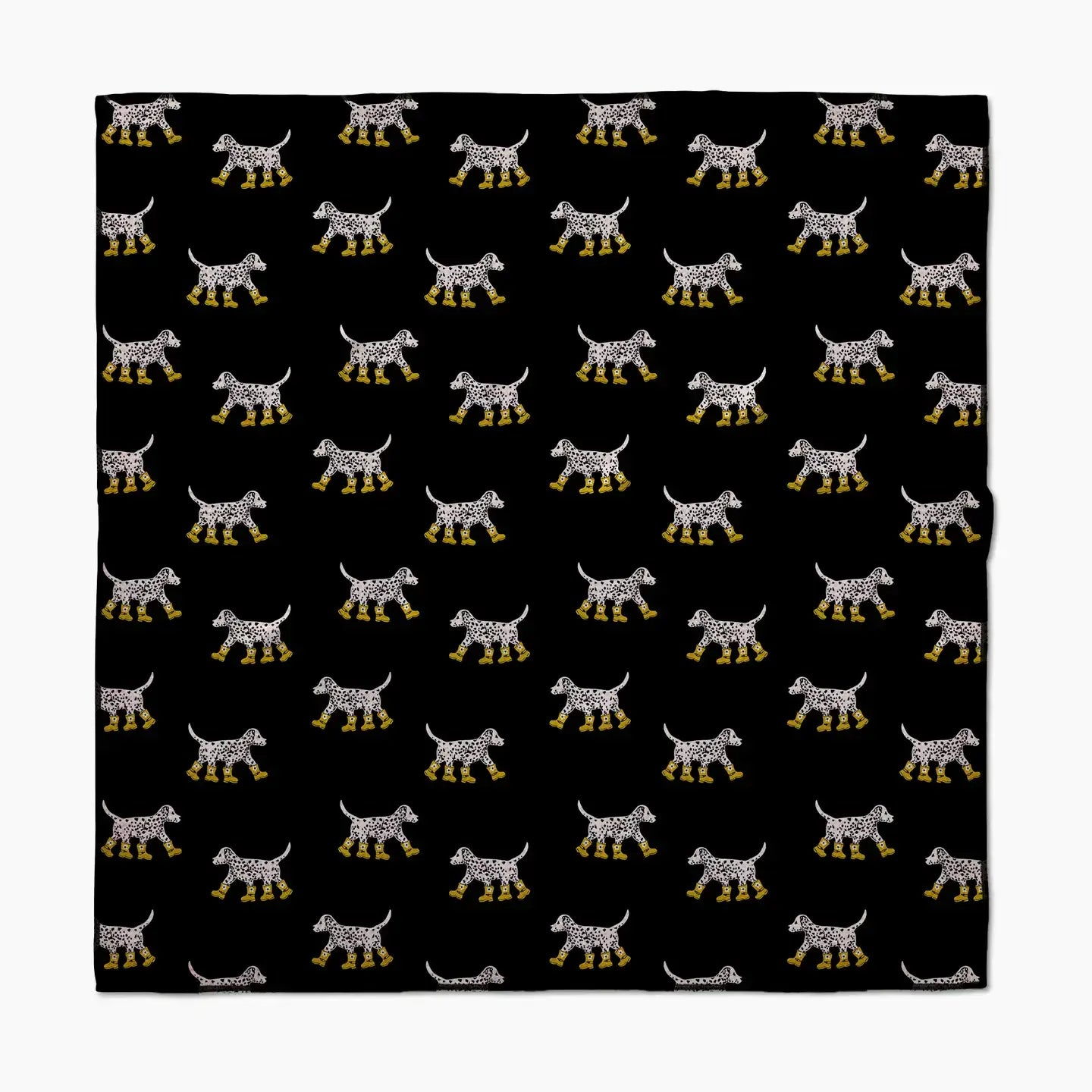 dog towel - microfiber - dalmatian in boots black by geometry house