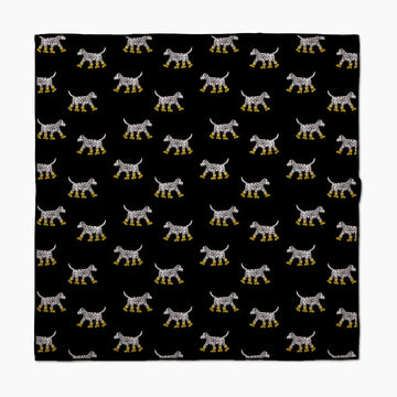 dog towel - microfiber - dalmatian in boots black by geometry house
