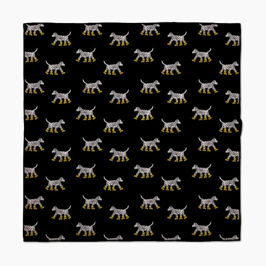 dog towel - microfiber - dalmatian in boots black by geometry house