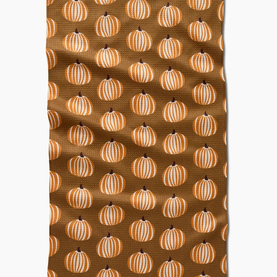 tea towel - microfiber autumn - dancing pumpkins by geometry house
