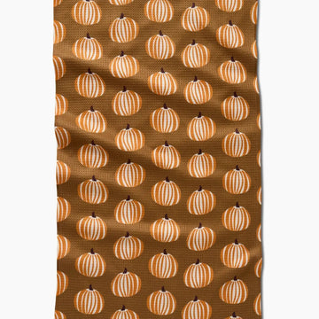tea towel - microfiber autumn - dancing pumpkins by geometry house