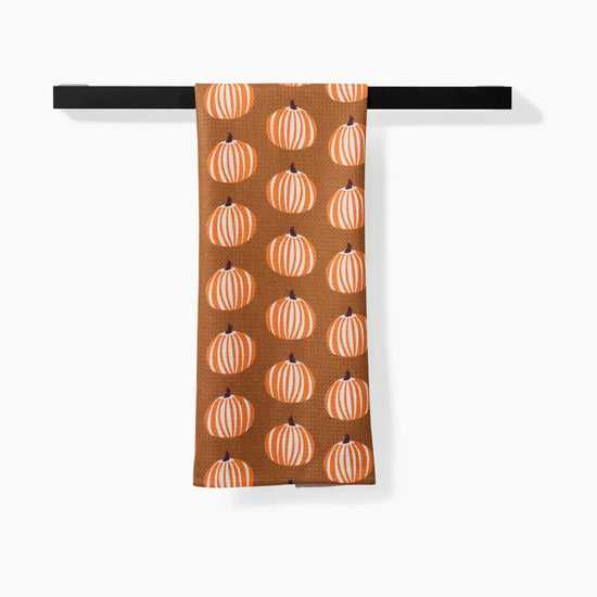 tea towel - microfiber autumn - dancing pumpkins by geometry house