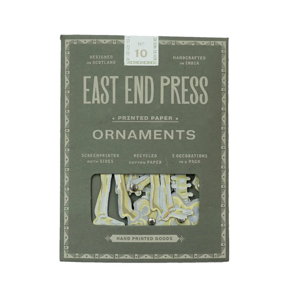 ornaments - recycled cotton paper - dancing skeletons by east end press