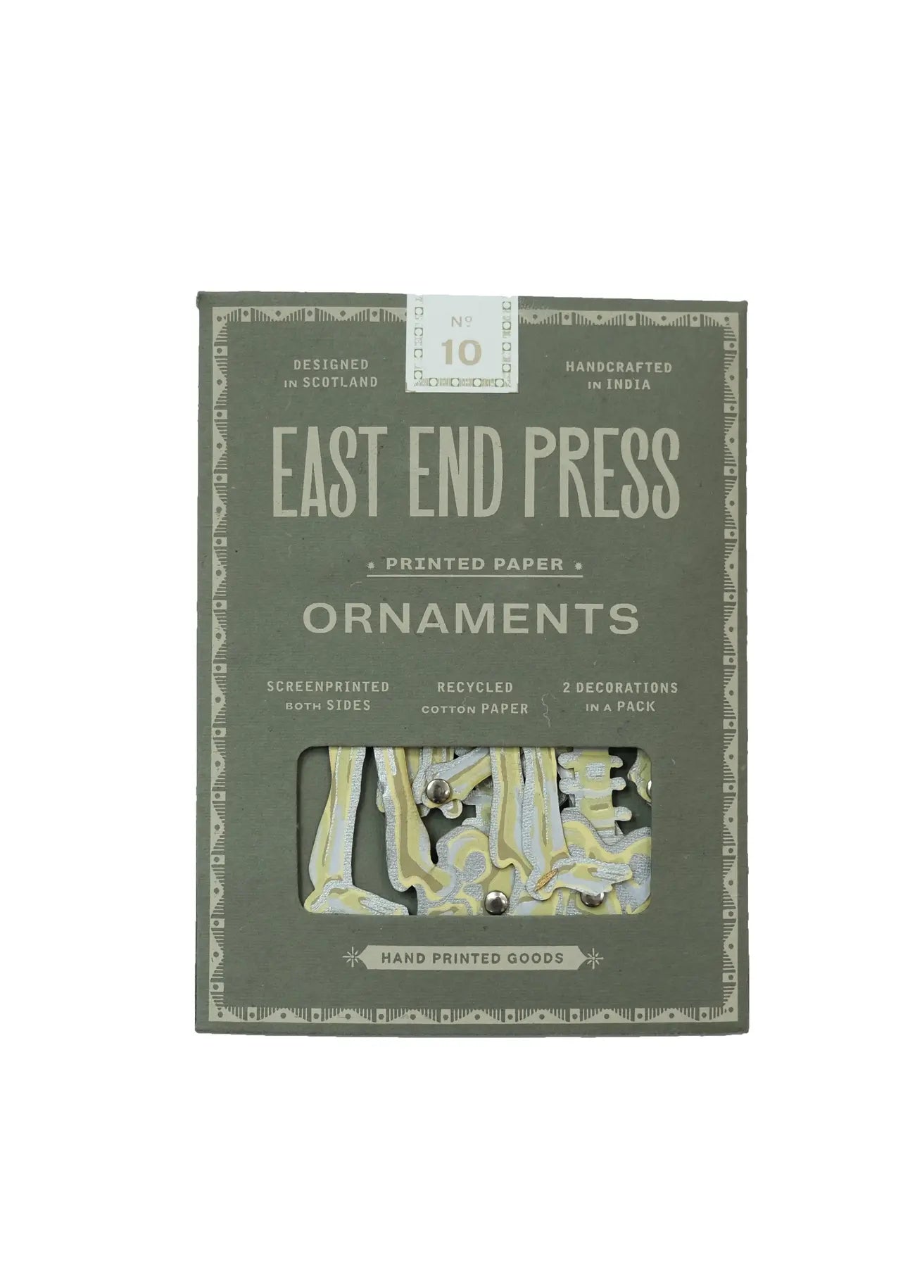 ornaments - recycled cotton paper - dancing skeletons by east end press