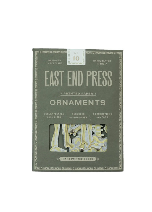ornaments - recycled cotton paper - dancing skeletons by east end press