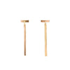earrings - dangling bar posts - gold by worldfinds