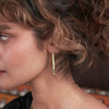 earrings - dangling bar posts - gold by worldfinds