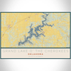 Map Print|12x18 Woodblock|Oklahoma Lakes
