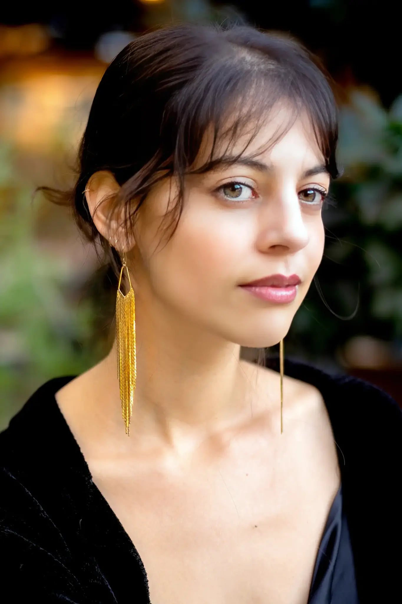 earrings - 18k gold plate - long dangle by peter and june