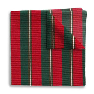 pocket square - silk - red/green stripe by beau ties of vermont