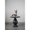 table - black round mango wood + metal base by creative co-op