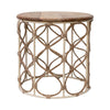 stool - metal & cane - round by creative co-op