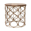stool - metal & cane - round by creative co-op