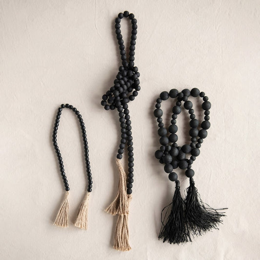 garland + tassel - black & jute by creative co-op