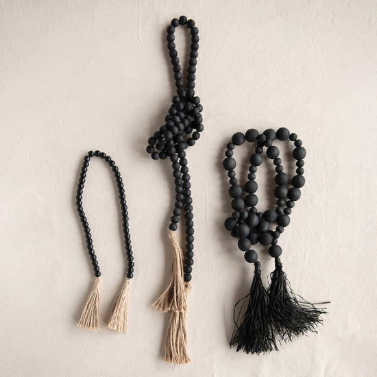 garland + tassel - black & jute by creative co-op