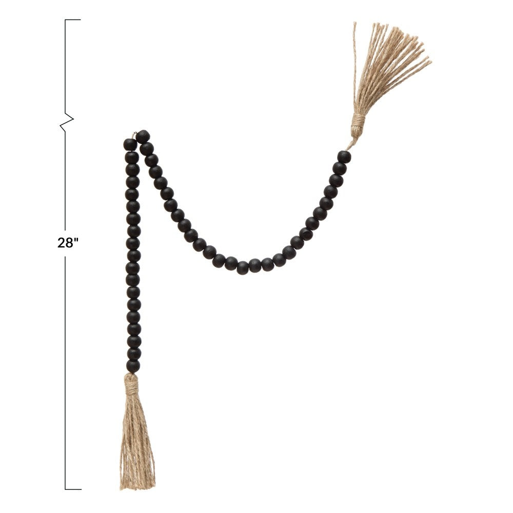 garland + tassel - black & jute by creative co-op