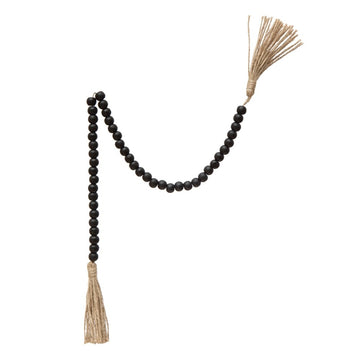 garland + tassel - black & jute by creative co-op