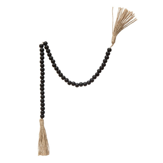 garland + tassel - black & jute by creative co-op