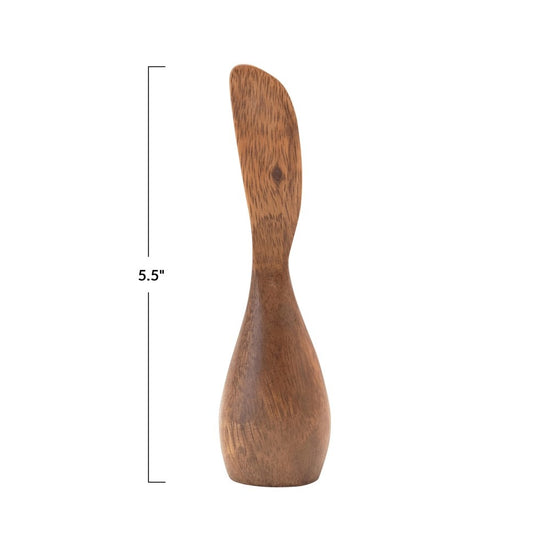 cheese knife - standing acacia wood - 5.5" by creative co-op