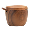 canister + spoon - acacia wood - 3" by creative co-op