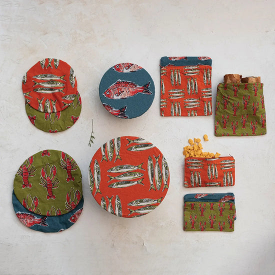 pouch - food-safe 7x7 - sea life by creative co-op