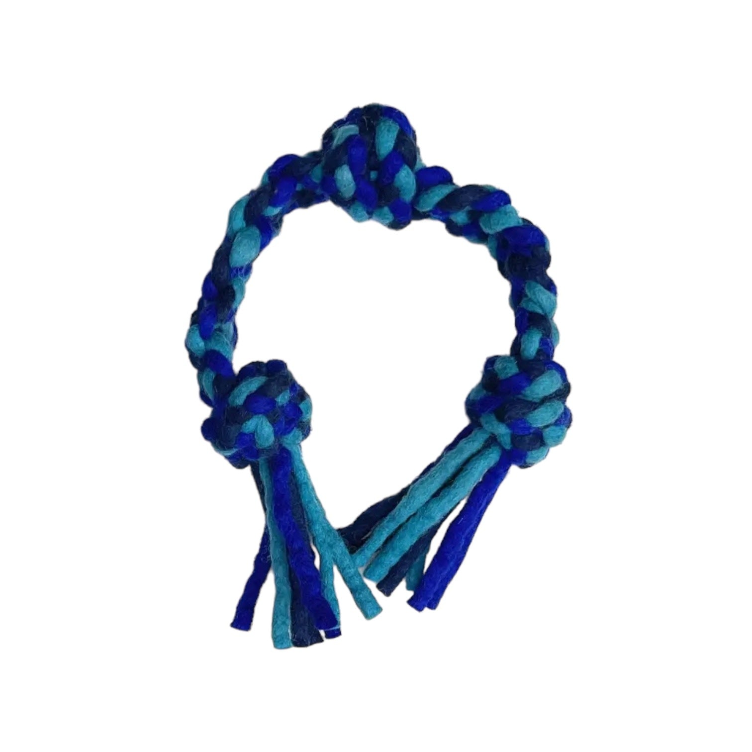 dog toy - knotted rope pull - blue/turquoise by karma cat/distinctly himalayan