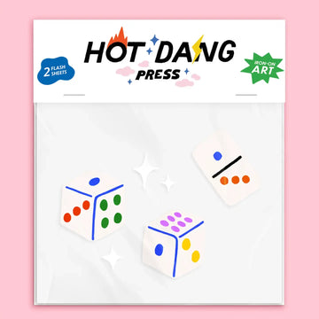 art - buddies - iron-on - dice & dominoes by hot dang press