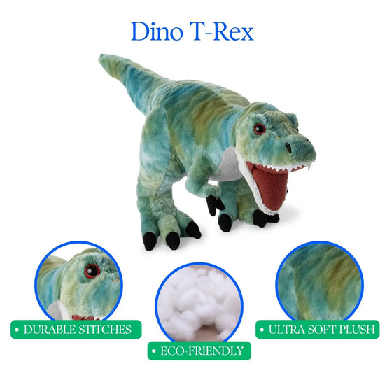 toy - animal plush - dino t-rex green by the petting zoo