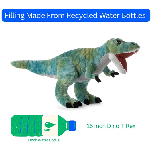 toy - animal plush - dino t-rex green by the petting zoo
