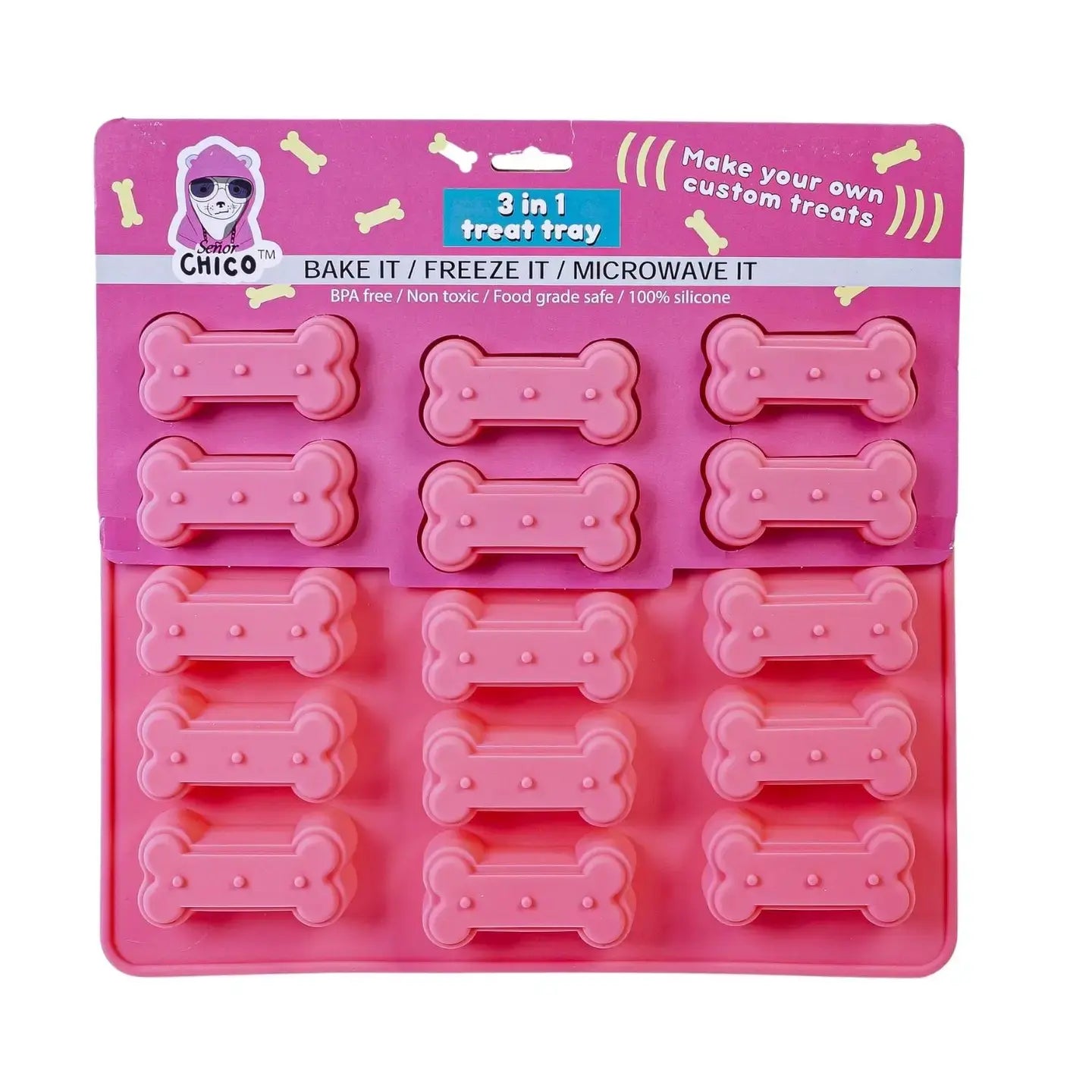 baking dog treat tray - bone shape - silicone by jojo modern pets