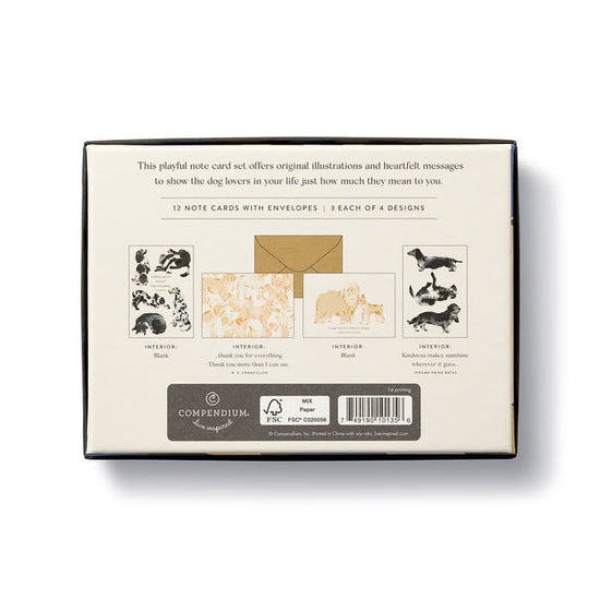 boxed notecards - dog-themed - set of 12 by compendium