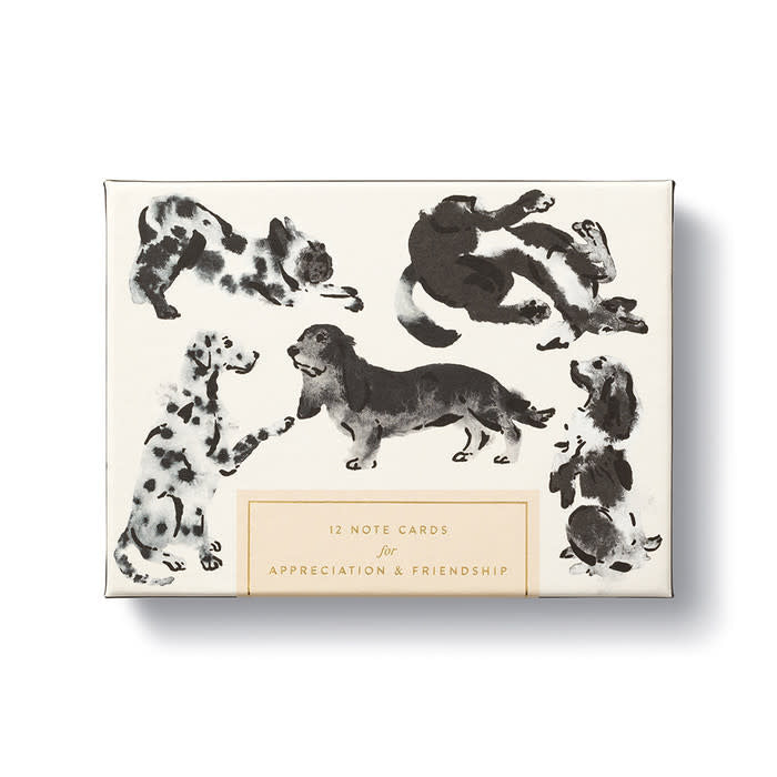boxed notecards - dog-themed - set of 12 by compendium