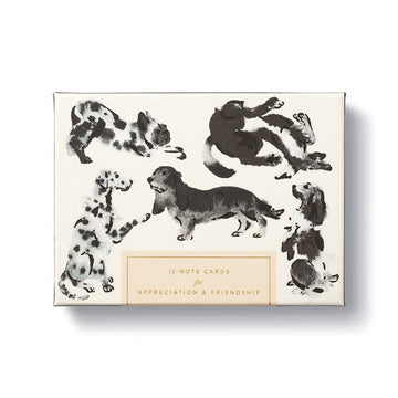boxed notecards - dog-themed - set of 12 by compendium
