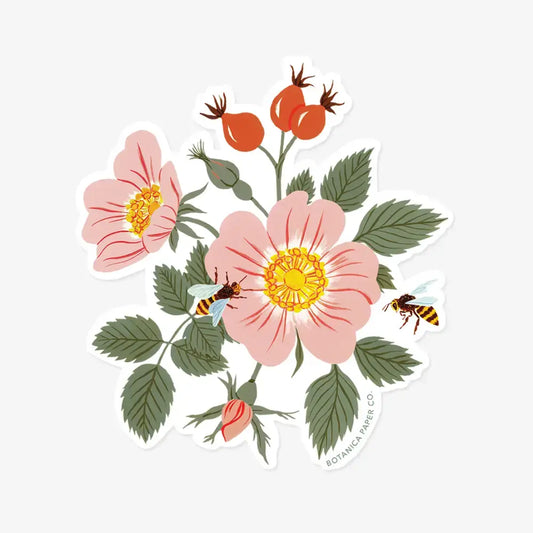 sticker - vinyl - dog rose by botanica paper co.