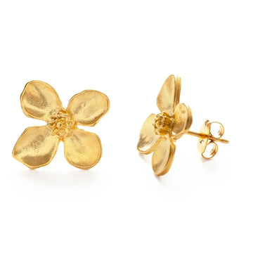 earrings - dogwood flower stud - 14kgp by amano studio