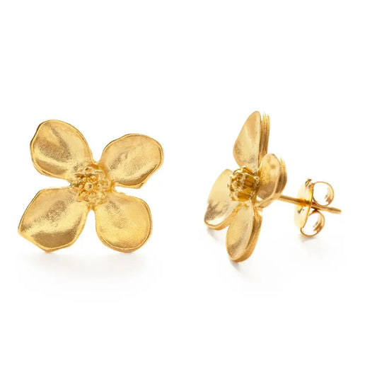 earrings - dogwood flower stud - 14kgp by amano studio