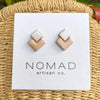 earrings - double square ceramic by nomad artisan co