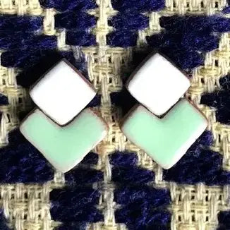 earrings - double square ceramic by nomad artisan co