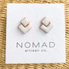 earrings - double square ceramic by nomad artisan co