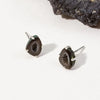 post earrings - sterling silver - "down to earth" geode by luna norte