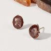 post earrings - sterling silver - "down to earth" geode by luna norte