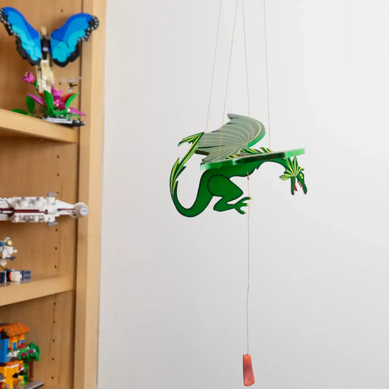 mobile - flying - dragon green by tulia's artisan gallery